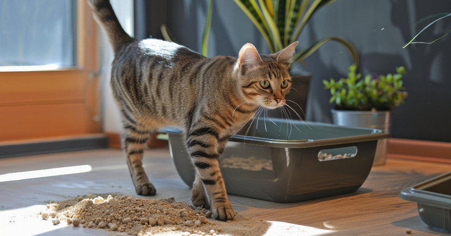ensinar um gato adulto a utilizar a caixa de areia