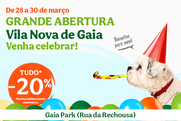 Tiendanimal no Gaia Park, em Vila Nova de Gaia?