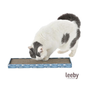 Leeby Fitz tábua arranhadora de cartão azul para gatos