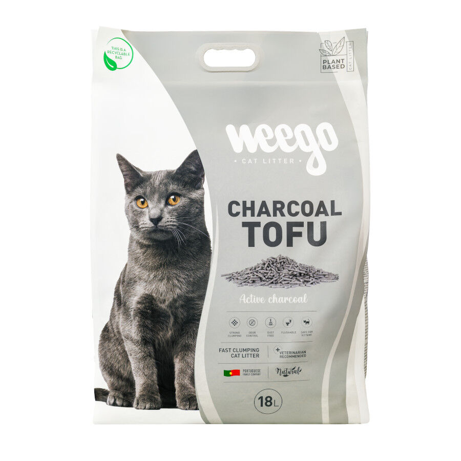 18 L Weego Charcoal Tofu Areia aglomerante para gatos, , large Imagem n&uacute;mero 1