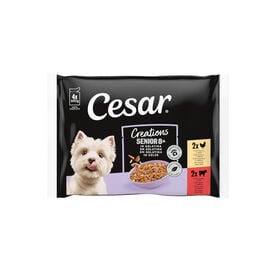 Cesar Mistura de Carnes Geleia em Saquinho para C&atilde;es S&eacute;nior - Multipack