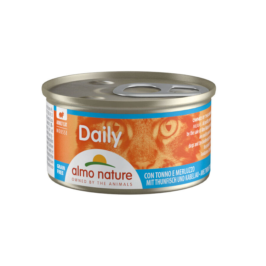 12 latas x 85 g Almo Nature Daily Atum e Bacalhau Mousse lata para gatos Pack poupan&ccedil;a!, , large Imagem n&uacute;mero 1