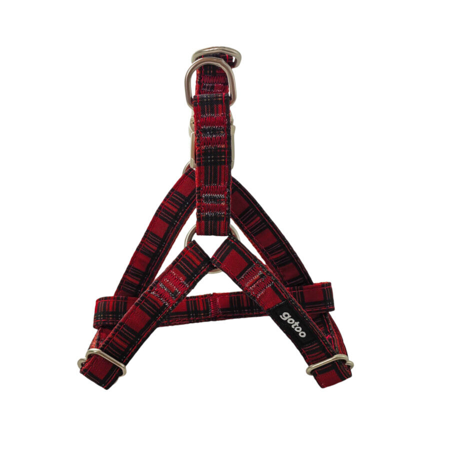 Gotoo Peitoral vermelho estampado tart&atilde; para c&atilde;es, , large Imagem n&uacute;mero 1