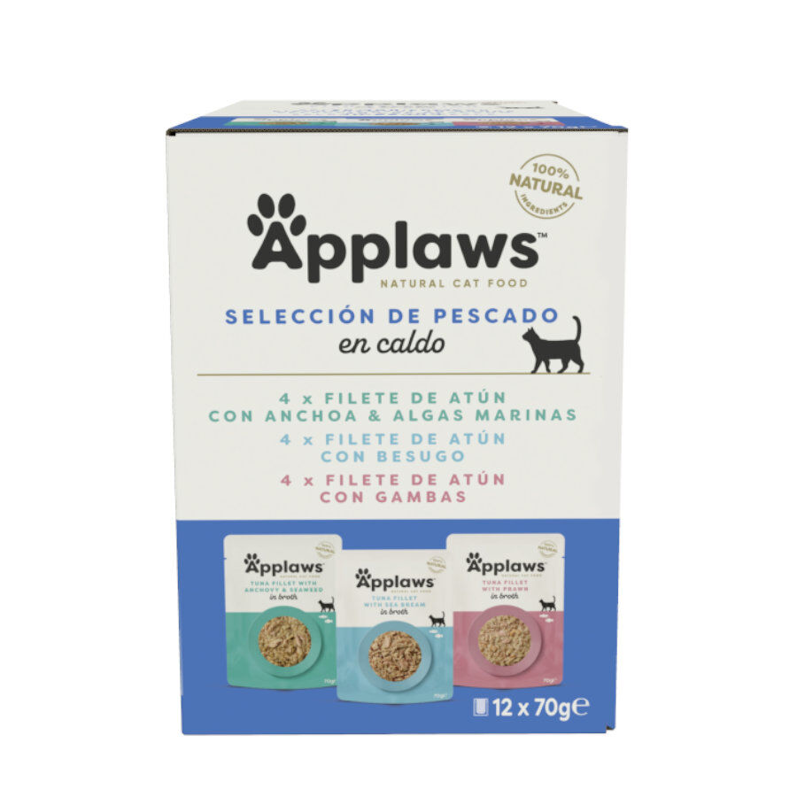 12 saquetas x 70 g Applaws Selecci&oacute;n de Peixe saqueta para gatos - Multipack, , large Imagem n&uacute;mero 1