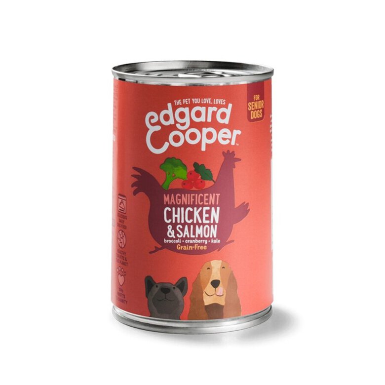 Lata Edgard & Cooper Senior Frango e Salmão lata para cães, , large image number null