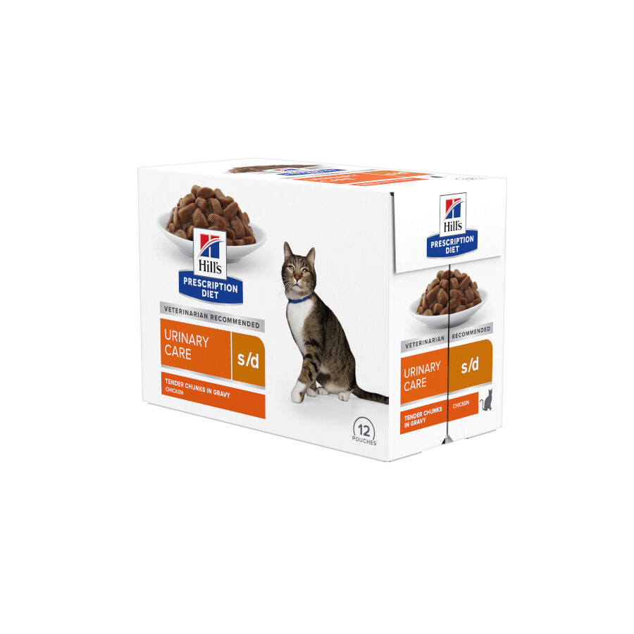 12 saquetas x 85 g Hill's Prescription Diet Urinary Care s/d Frango Saqueta com Molho para gatos &ndash; Pack 12, , large Imagem n&uacute;mero 1
