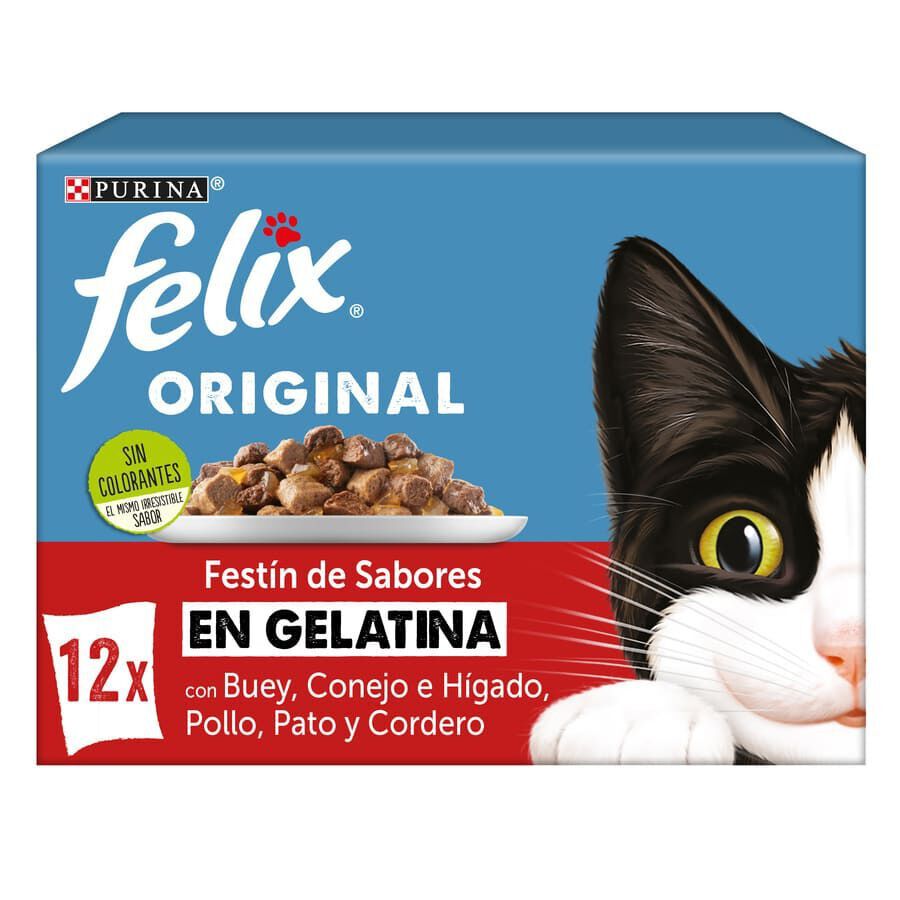 12 x 85 g Felix Sensations Sele&ccedil;&atilde;o de Carnes Alimento h&uacute;mido em saquetas para gatos, , large Imagem n&uacute;mero 1