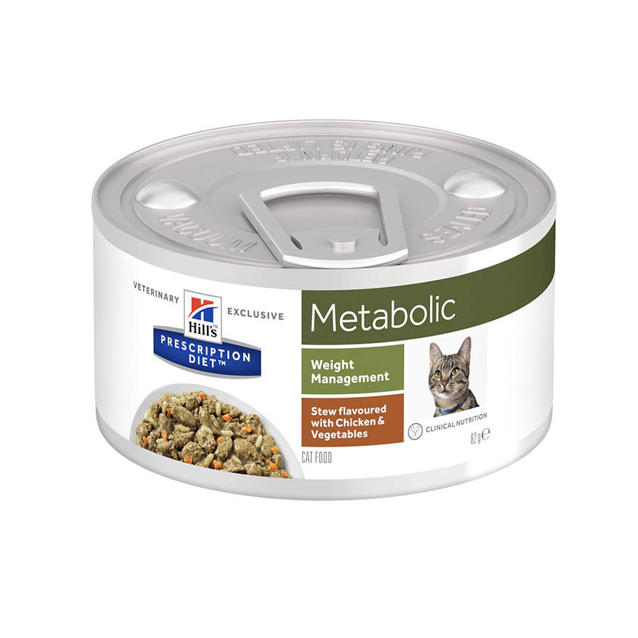 82 g Hill's Prescription Diet Metabolic Guisado de Frango e Legumes lata para gatos, , large Imagem n&uacute;mero 1