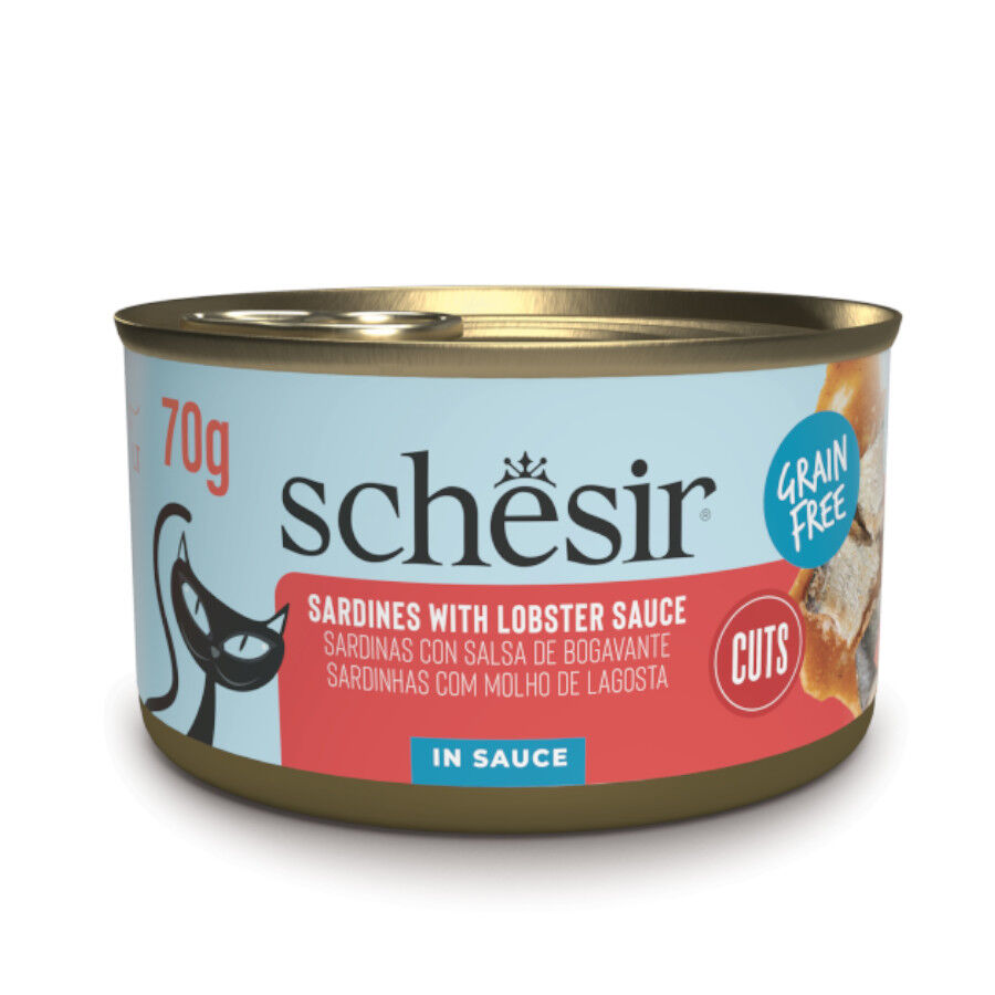 Schesir Comida h&uacute;mida de sardinhas e lavagante em molho em lata para gatos, , large Imagem n&uacute;mero 1
