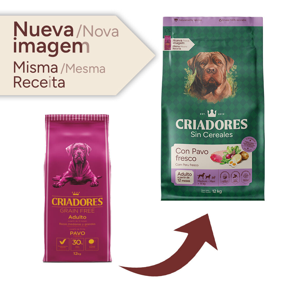 12 kg Criadores Grain Free Peru ra&ccedil;&atilde;o c&atilde;es ra&ccedil;as m&eacute;dias e grandes, , large Imagem n&uacute;mero 2