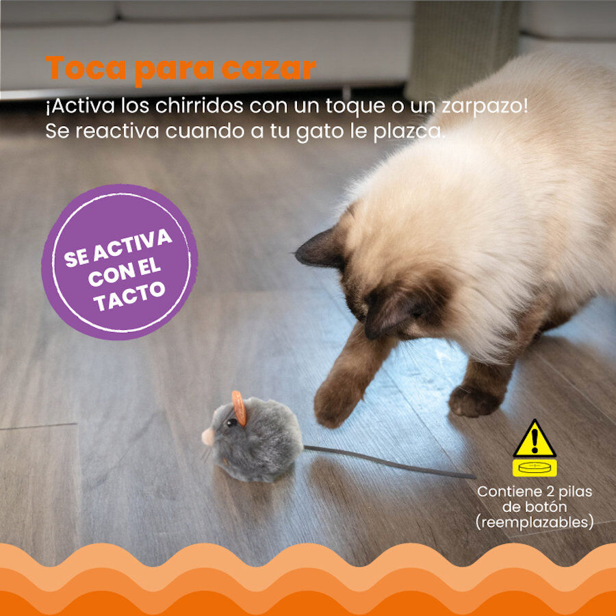 Catstages Squeaky Squeaky Gris Rato com Catnip para gatos, , large Imagem n&uacute;mero 5