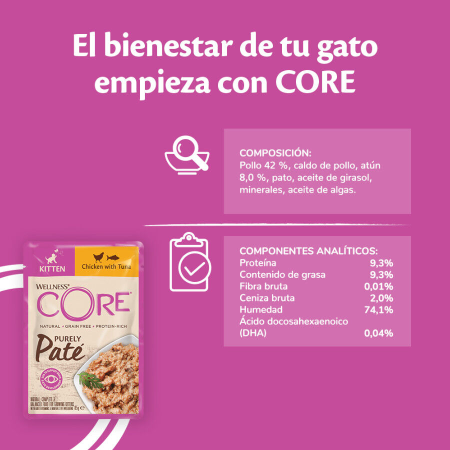 85 g Wellness Core Kitten Frango em Pat&ecirc; para gatinhos, , large Imagem n&uacute;mero 5