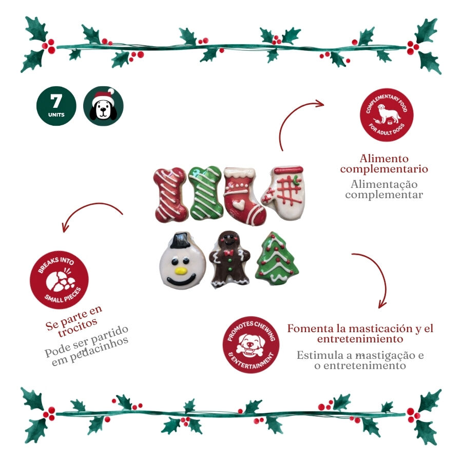 1 pack x 7 uns. Wonder Christmas Pack Presente de Bolachas Snacks para C&atilde;es, , large Imagem n&uacute;mero 3