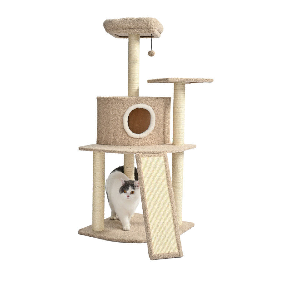 Leeby Boucle Collection &aacute;rvore arranhadora com cama nido e arranhador vertical para gatos, , large Imagem n&uacute;mero 6