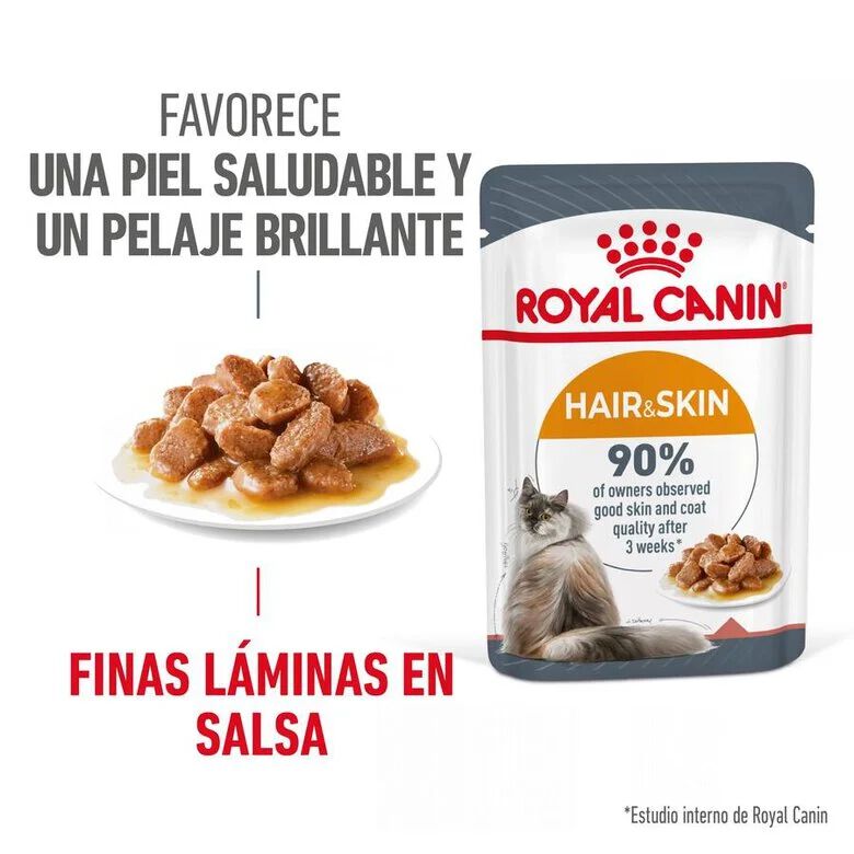 85 g Royal Canin Hair and Skin alimento h&uacute;mido em molho saquetas para gatos, , large Imagem n&uacute;mero 2
