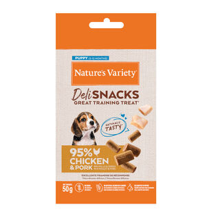 Nature's Variety Bocaditos Deli Snacks cachorro frango e Porco para cães