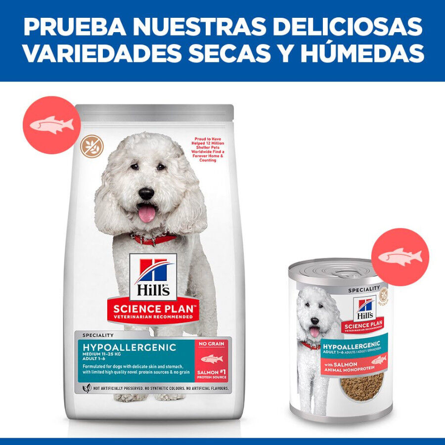 363 g Hill's Science Plan Hypoallergenic Alimento H&uacute;mido com Salm&atilde;o para C&atilde;es Adultos, , large Imagem n&uacute;mero 5
