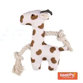 Tootoy! Puppy White Giraffe peluche com som para cachorros