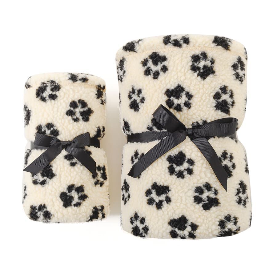 Leeby Manta de l&atilde; com estampado de patas para c&atilde;es, , large Imagem n&uacute;mero 4