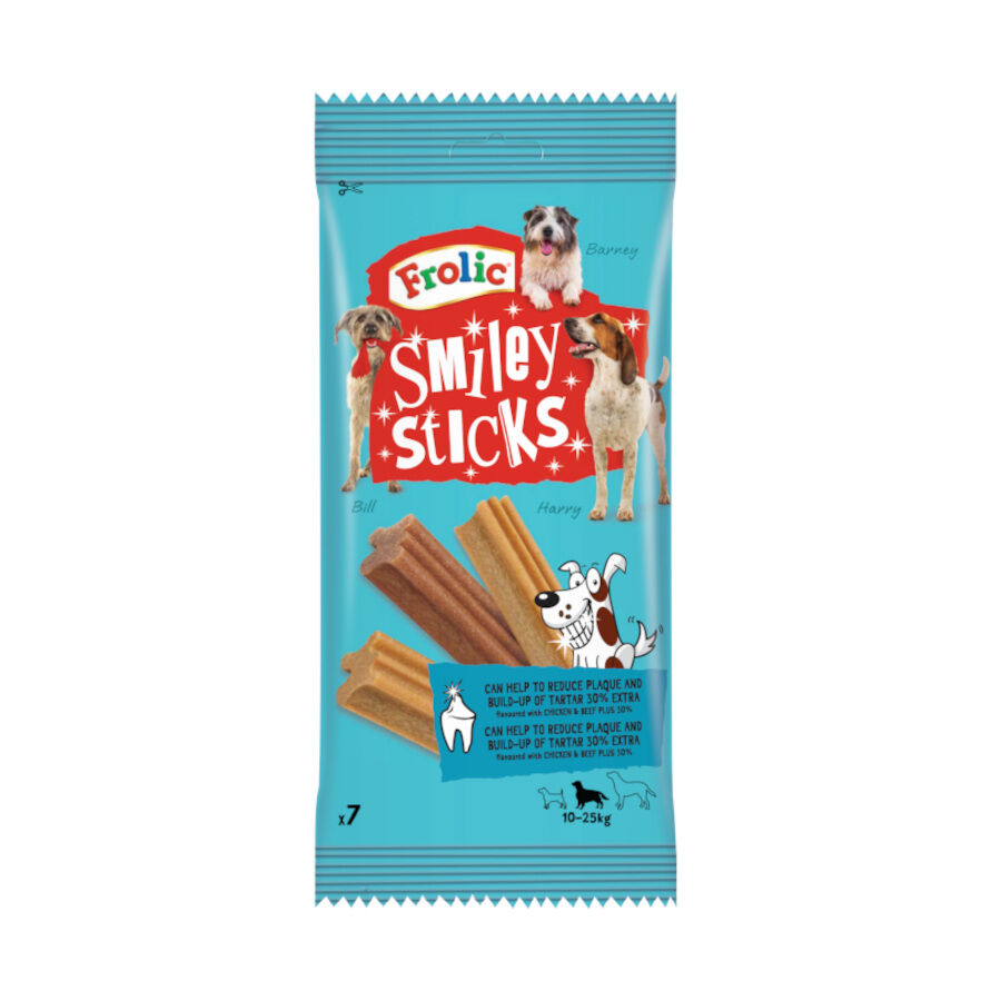 7 sticks Frolic Snacks Dent&aacute;rios Smiley Sticks para c&atilde;es, , large Imagem n&uacute;mero 1