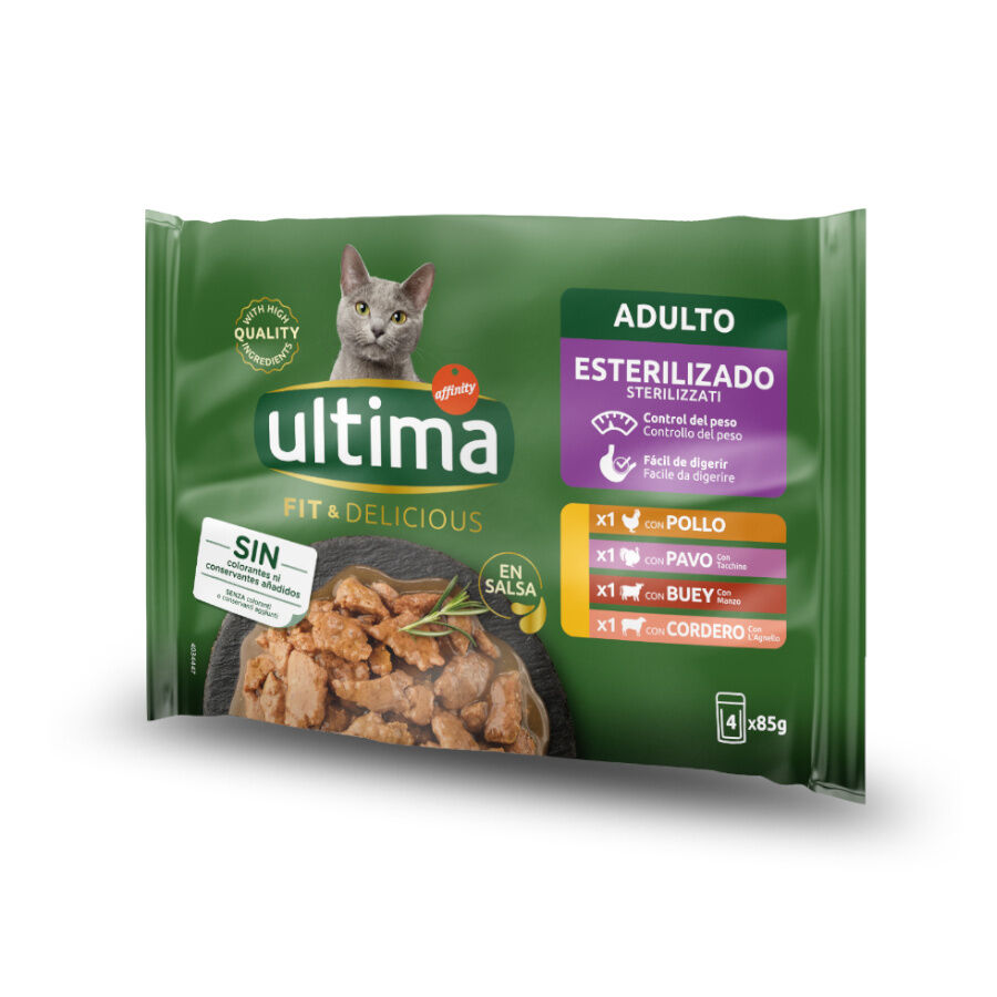 4 saquetas x 85 g Ultima Fit e Delicious&nbsp;carne saqueta em molho para gatos, , large Imagem n&uacute;mero 1