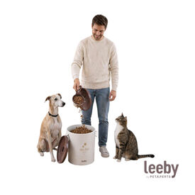 Leeby Colher Medidora Dobr&aacute;vel Castanha para c&atilde;es e gatos