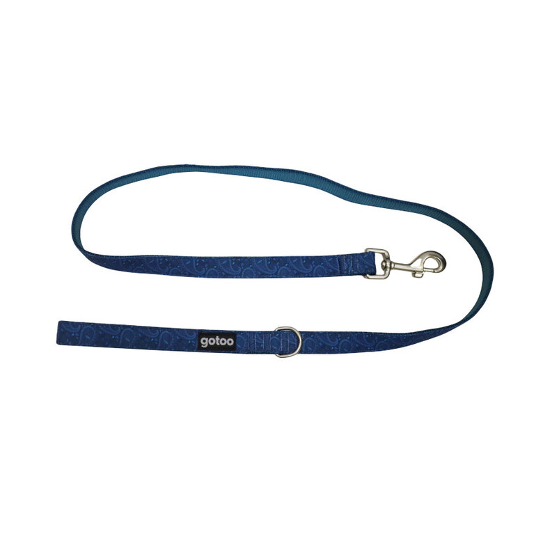 Gotoo Correa estampada caxemira clásica azul para perros,  Imagem número 1 Gotoo Correa estampada caxemira clásica azul para perros, , large Imagem número 1