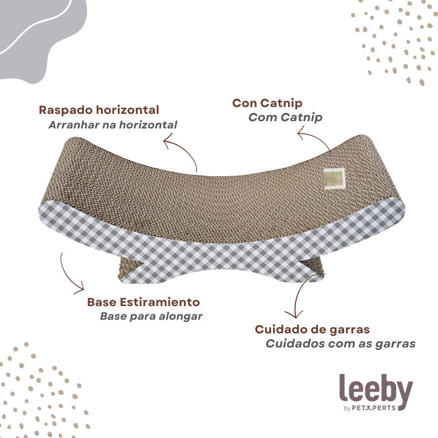 Leeby Remy Rocker arranhador de cart&atilde;o horizontal com padr&atilde;o vichy para gatos, , large Imagem n&uacute;mero 4