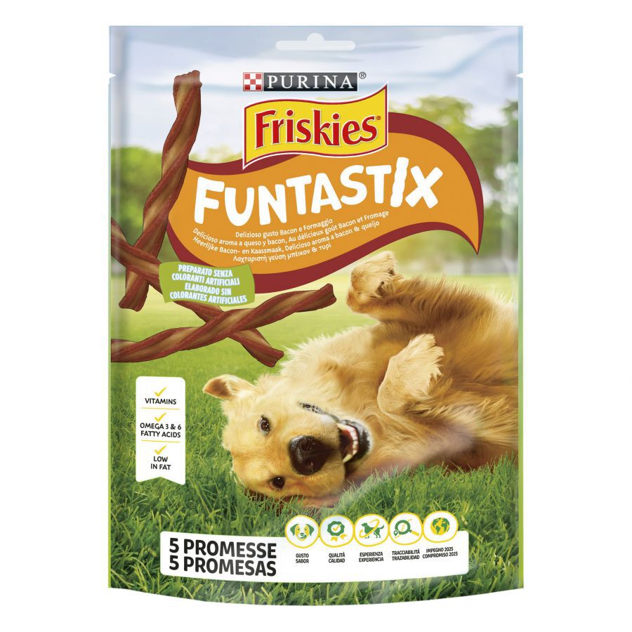 6 pacotes x 175 g Friskies Funtastix Palitos de Queijo e Bacon para c&atilde;es Pack poupan&ccedil;a!, , large Imagem n&uacute;mero 2