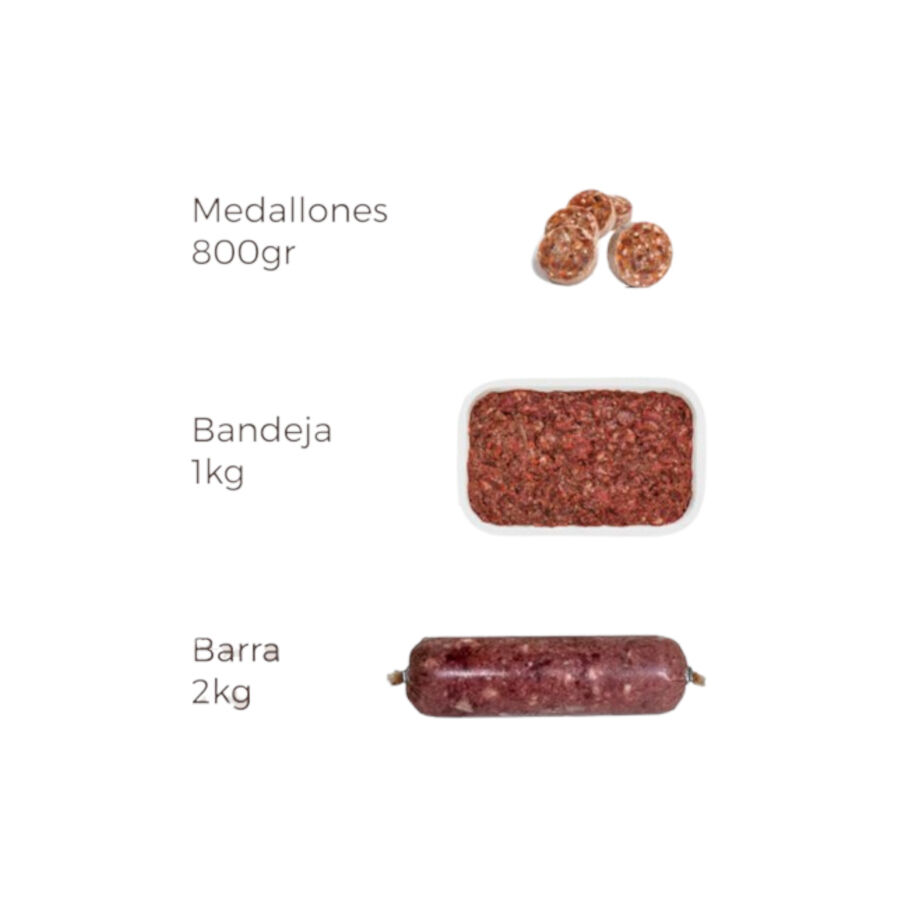 800 g Puro Men&uacute; BARF Banquete de Coelho comida natural congelada para c&atilde;es, , large Imagem n&uacute;mero 3