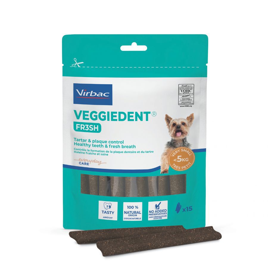 15 sticks Virbac Snacks Dent&aacute;rios VeggieDent Fresh para c&atilde;es mini, , large Imagem n&uacute;mero 1