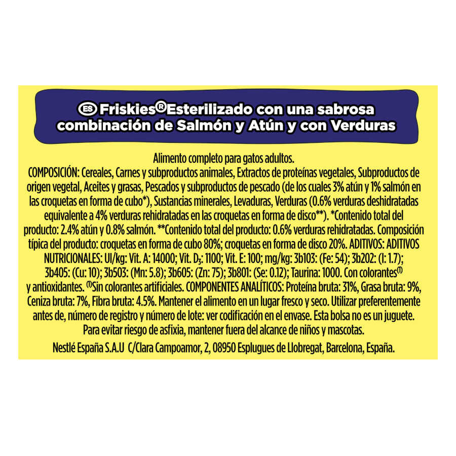 1.5 kg Purina Friskies Sterilized Ra&ccedil;&atilde;o para gatos com salm&atilde;o, at&uacute;m e verduras, , large Imagem n&uacute;mero 7