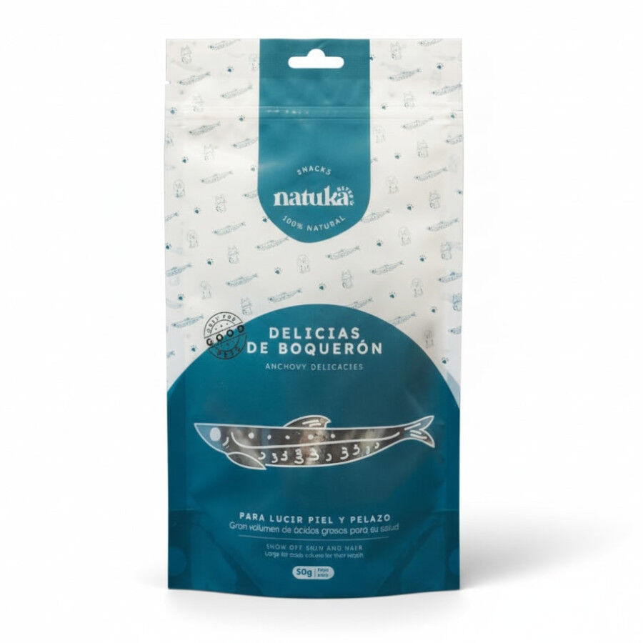 50 g Natuka Anchova Del&iacute;cias Petisco Natural para c&atilde;es e gatos, , large Imagem n&uacute;mero 1