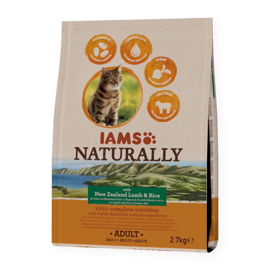 2.7 kg IAMS Adult Naturally Cordeiro ra&ccedil;&atilde;o para gatos, , large Imagem n&uacute;mero 1