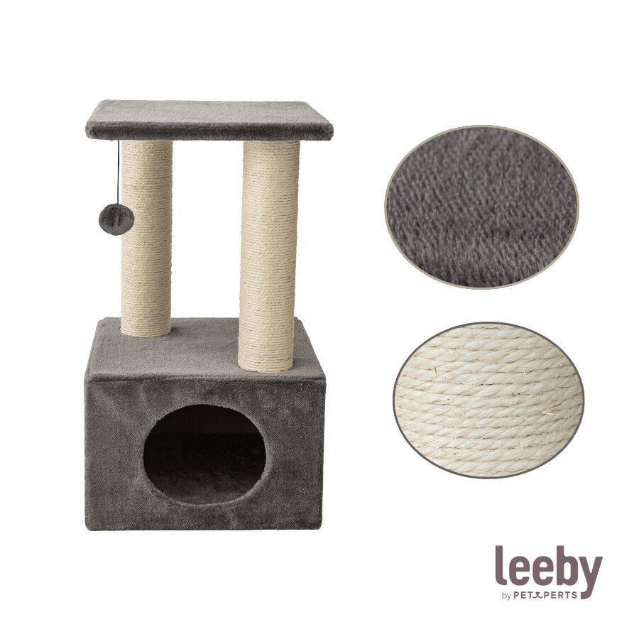 Leeby Colette Scratch arranhador com cama nido e brinquedo cinzento para gatos, , large Imagem n&uacute;mero 5
