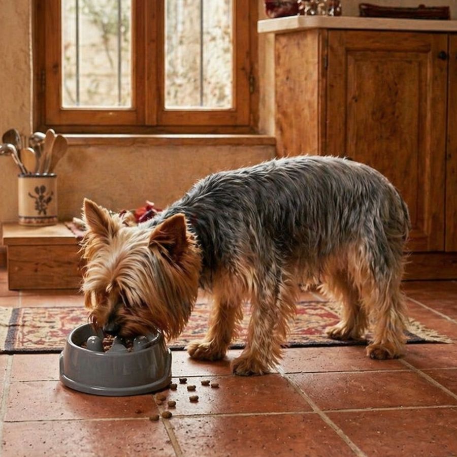 Leeby Comedouro Antivoracidade Azul com Relevo de Pata para c&atilde;es, , large Imagem n&uacute;mero 1