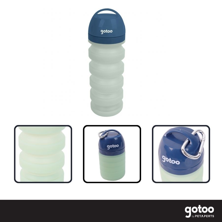 Gotoo Garrafa Bebedouro Port&aacute;til em Silicone Azul e Verde para c&atilde;es e gatos, , large Imagem n&uacute;mero 3