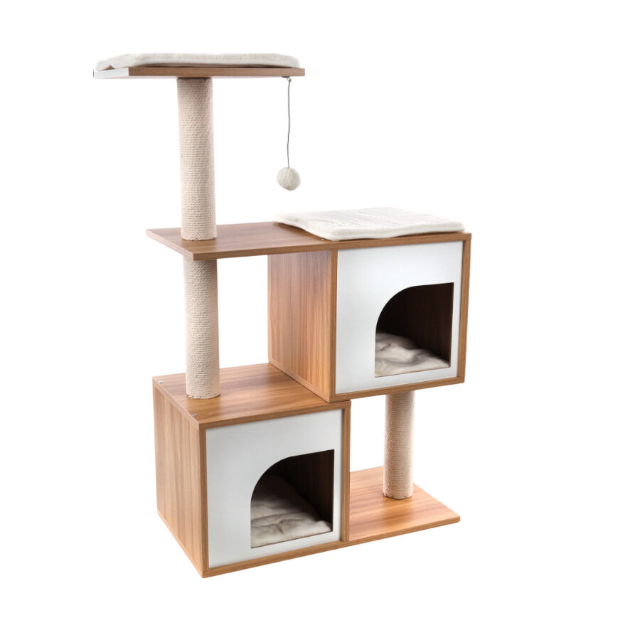 Flamingo &Aacute;rvore arranhador dana bege e branco para gatos, , large Imagem n&uacute;mero 2