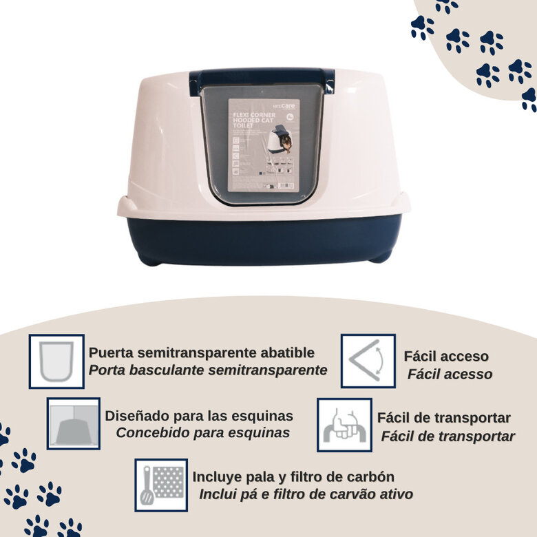 Nice Care Caixa de areia Flip Corner azul para Gatos,  Imagem número 3 Nice Care Caixa de areia Flip Corner azul para Gatos, , large Imagem número 3