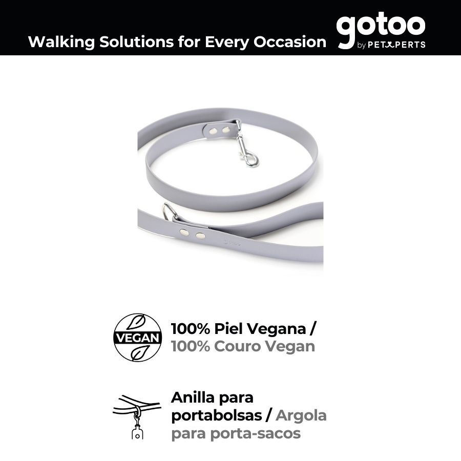 Gotoo Coleira Biothane cinzenta para c&atilde;es, , large Imagem n&uacute;mero 3