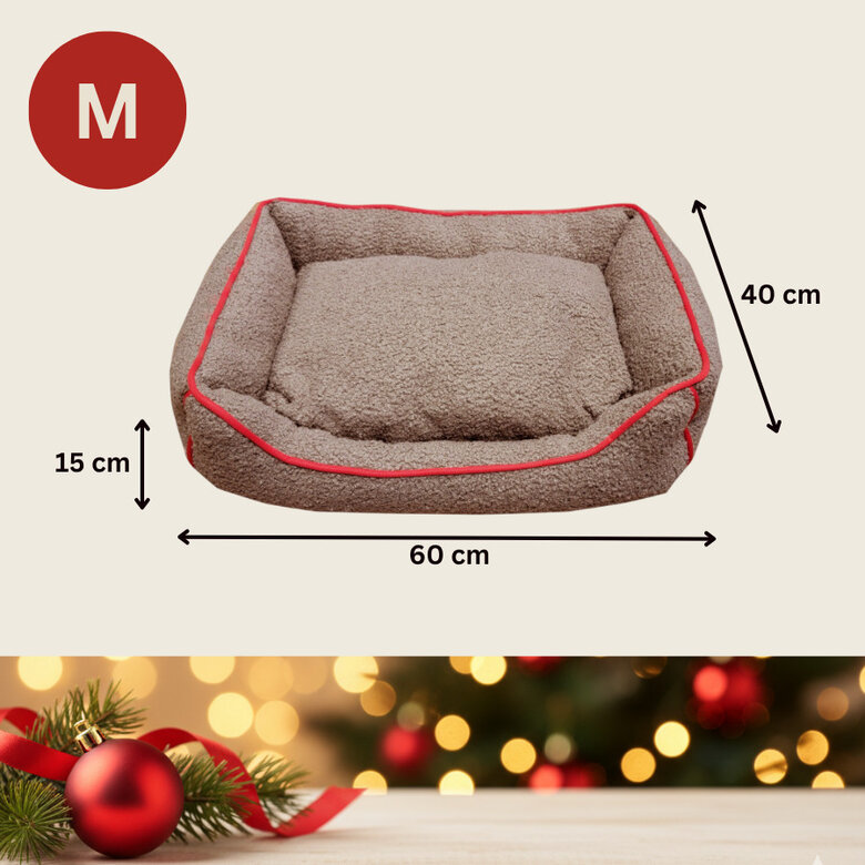 Wonder Christmas Cama Castanha e Vermelha de Natal para Cães,  Imagem número 4 Wonder Christmas Cama Castanha e Vermelha de Natal para Cães, , large Imagem número 4