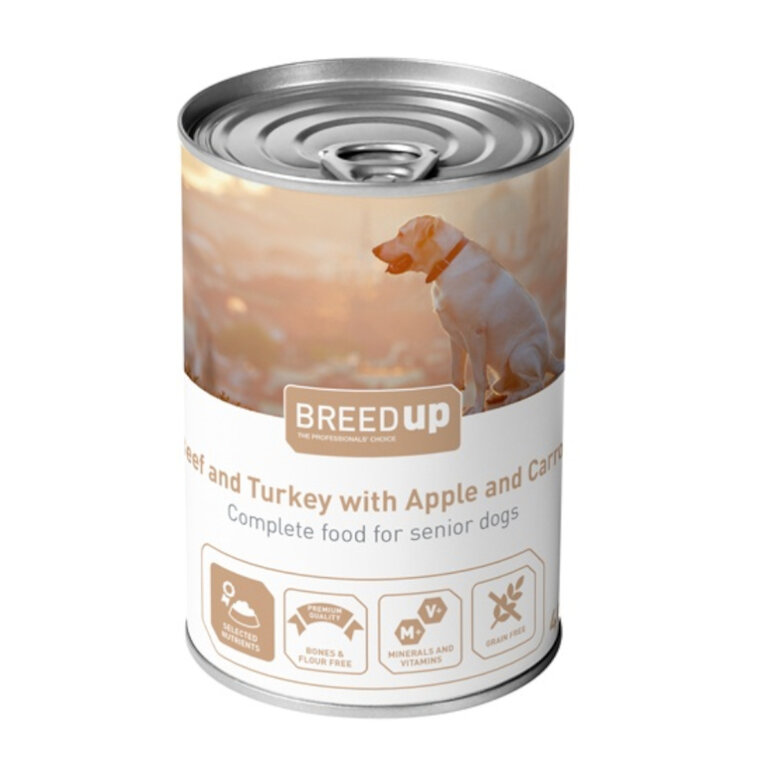 Breed Up bife e peru com maçã e cenoura para cães seniores, , large image number null