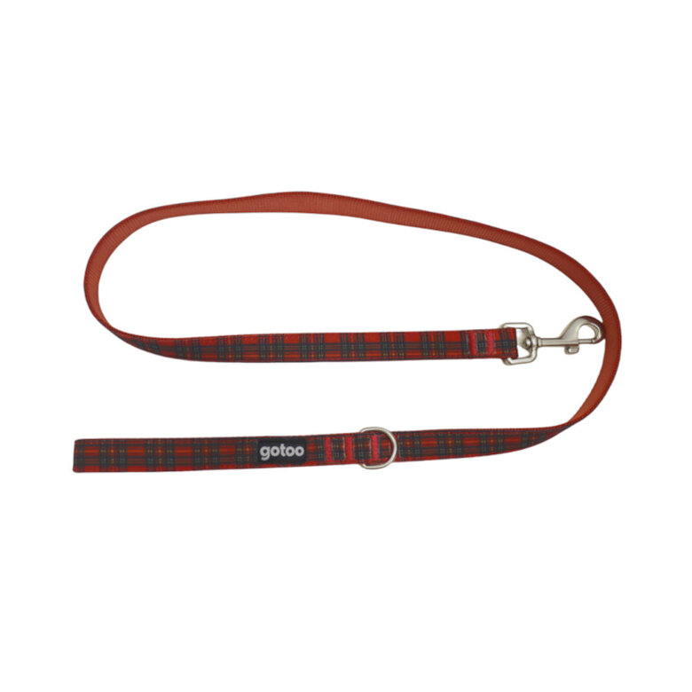 Gotoo Trela estampada tartã vermelho para cães,  Imagem número 1 Gotoo Trela estampada tartã vermelho para cães, , large Imagem número 1