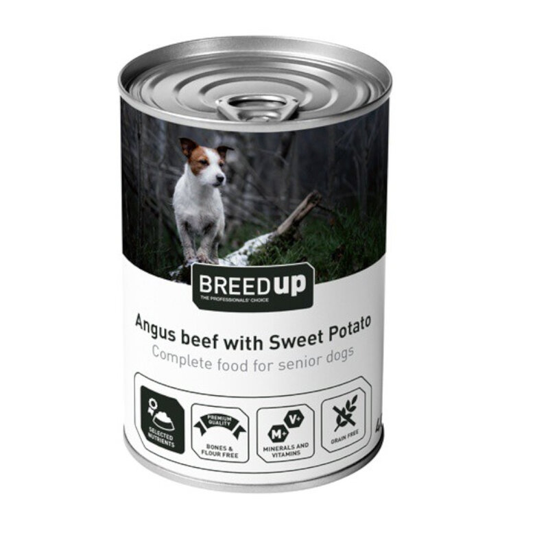 Breed Up Vitela com Batata Doce lata para cães seniores, , large image number null