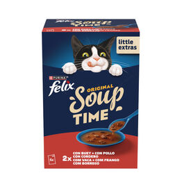 Felix Cat Sopa de boi, frango e cordeiro para gatos