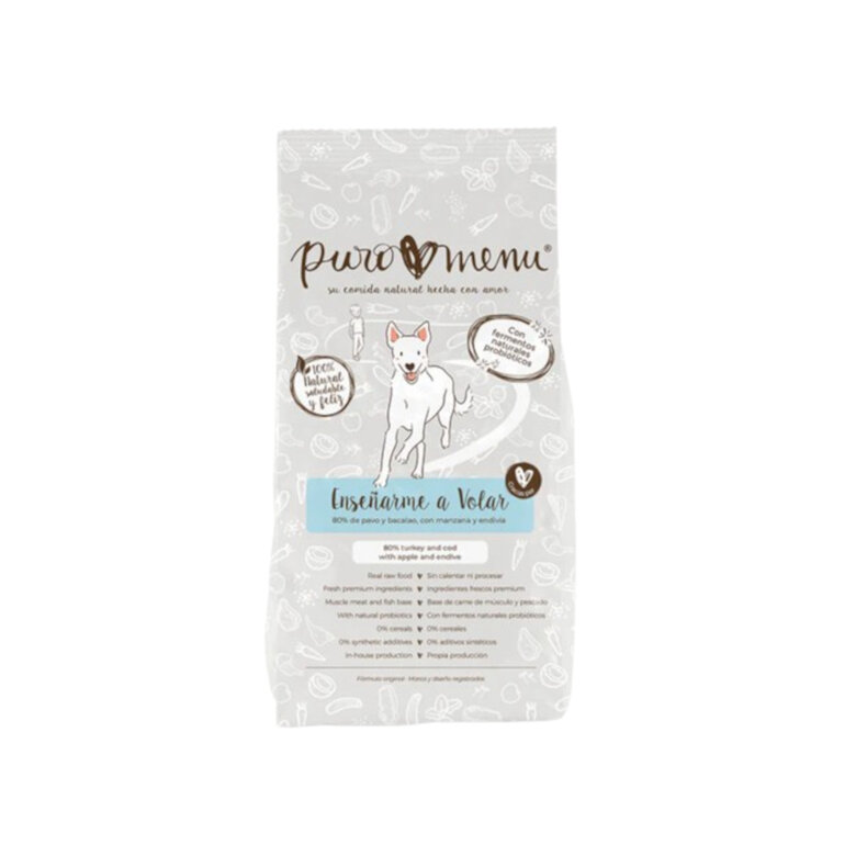 800 g Puro Menú BARF Ensina-me a Voar Peru e Bacalhau comida natural congelada para cães,  Imagem número 1 800 g Puro Menú BARF Ensina-me a Voar Peru e Bacalhau comida natural congelada para cães, , large Imagem número 1
