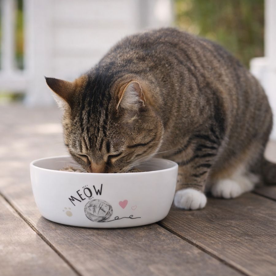 Leeby Comedouro de Cer&acirc;mica Branco para gatos, , large Imagem n&uacute;mero 1