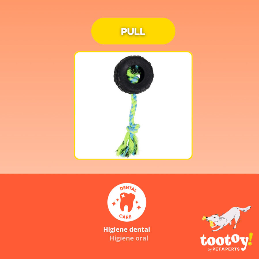 Tootoy! Pull Mordedor pneu de corda pequeno para c&atilde;es, , large Imagem n&uacute;mero 3