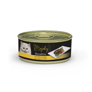 Majesty Adult Bocadinhos de Frango em Molho lata para gatos