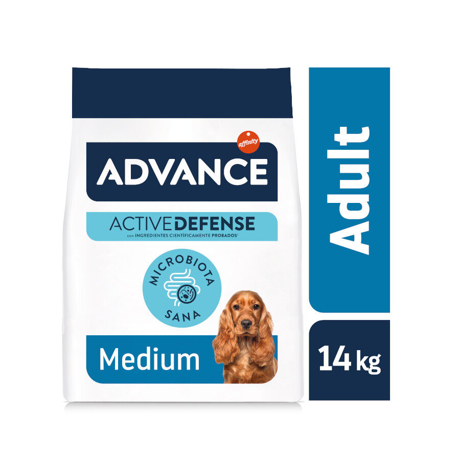 34 kg (28 + 6 kg gr&aacute;tis!)  Advance Active Defense Medium Adult Frango e Arroz ra&ccedil;&atilde;o para c&atilde;es Pack poupan&ccedil;a!, , large Imagem n&uacute;mero 2